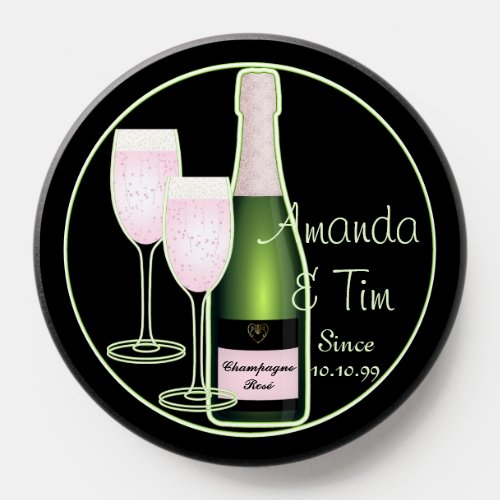 Champagne Couple Glasses Bottle  PopSocket