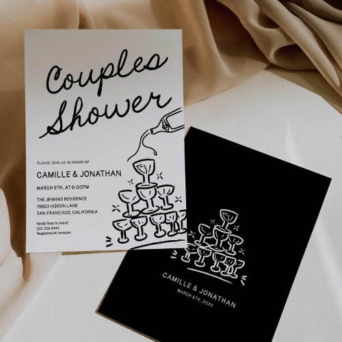 Champagne Couples Shower Invitation
