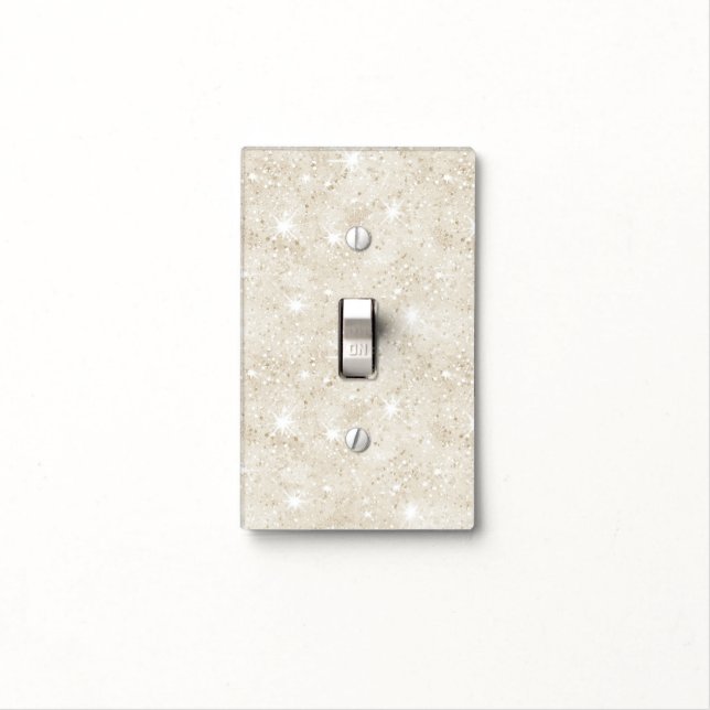 Champagne Cream Sand Glitter  Light Switch Cover (In Situ)