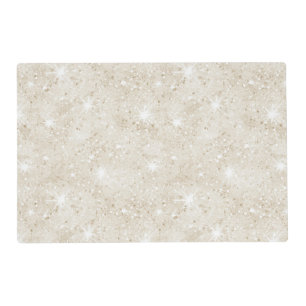 Champagne Cream Sand Glitter Placemat