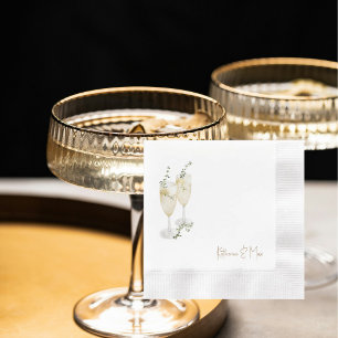 Champagne Custom Names Wedding Coined Napkins