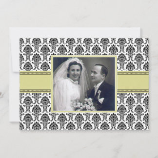 Champagne Damask Anniversary Party Invitation