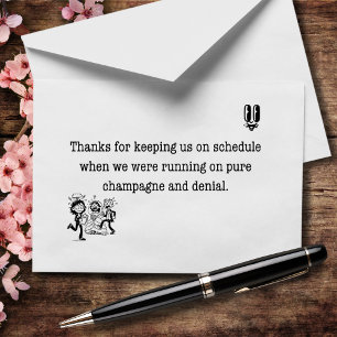 Champagne Denial and Your Amazing Timekeeping Thank You Card