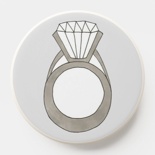 Champagne Diamond Engagement Ring Wedding Bride PopSocket (Popsocket)