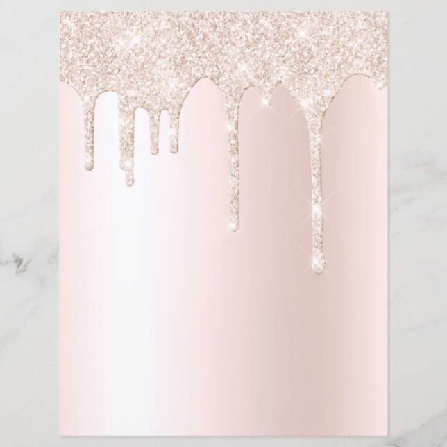 Champagne dipping glitter elegant scrapbook paper (Front)