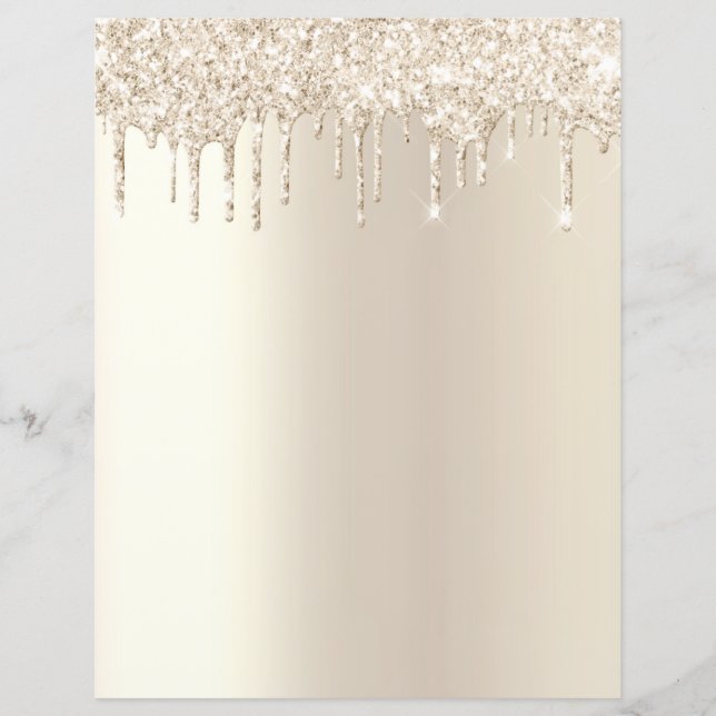 Champagne dipping glitter elegant scrapbook paper (Front)
