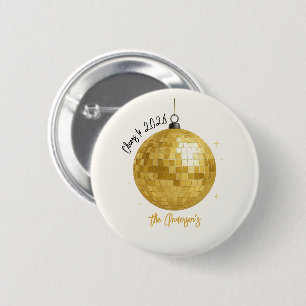 Champagne Disco Ball 2026 New Year Eve Button