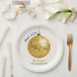 Champagne Disco Ball 2026 New Year Eve Paper Plates