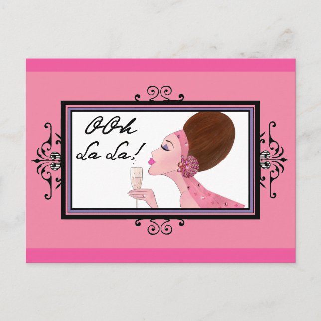 Champagne Diva Postcard (Front)