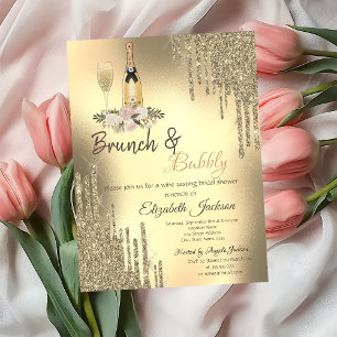 Champagne Drips Brunch & Bubbly Bridal Shower Invitation