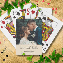 Champagne Elegant Wedding Love and Thanks Photo