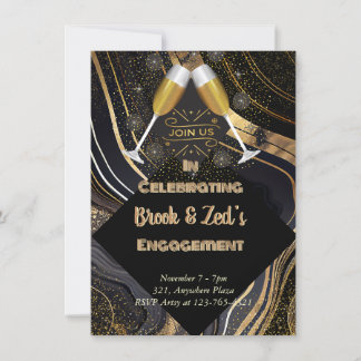 Champagne Engagement Party Announcement