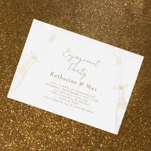 Champagne Engagement Party Foil Invitation