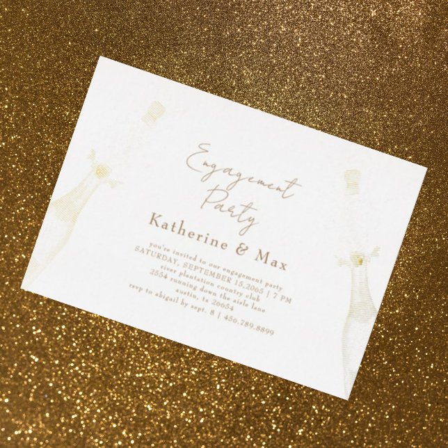 Champagne Engagement Party Foil Invitation (Creator Uploaded)