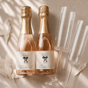 Champagne Engagement Party Mini Sparkling Wine Label