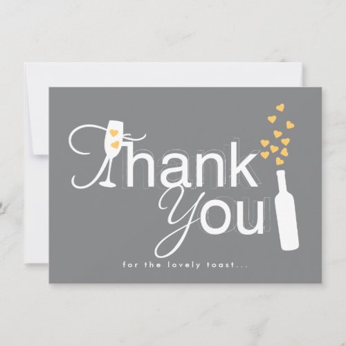 Champagne Engagement Party Thank You Note Announcements