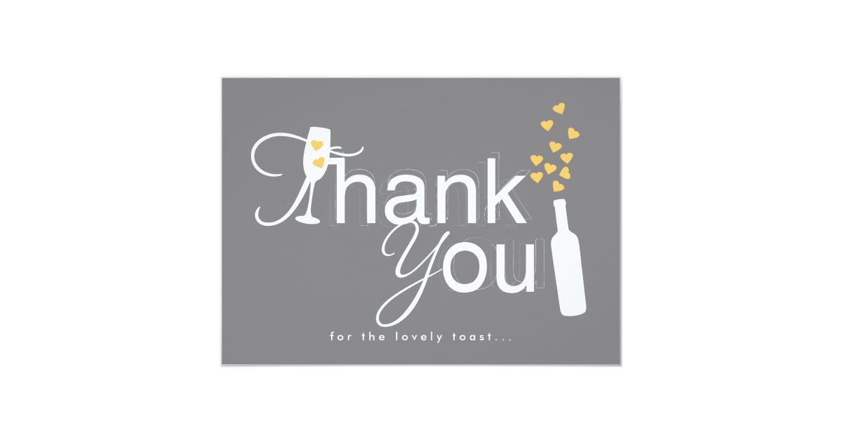 Champagne Engagement Party Thank You Note Card Zazzle