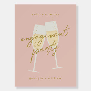 Champagne Engagement Party Welcome Sign