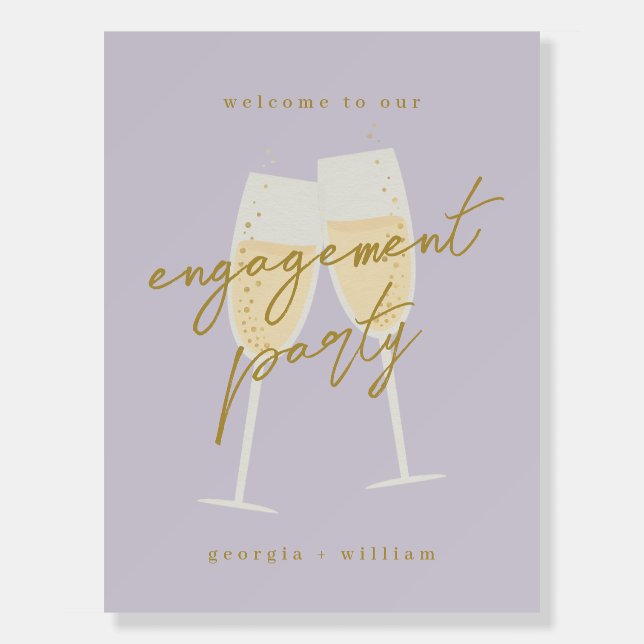 Champagne Engagement Party Welcome Sign (Front)