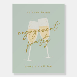 Champagne Engagement Party Welcome Sign