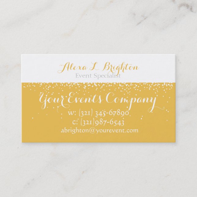 Champagne Events Business Card - Customizable (Front)