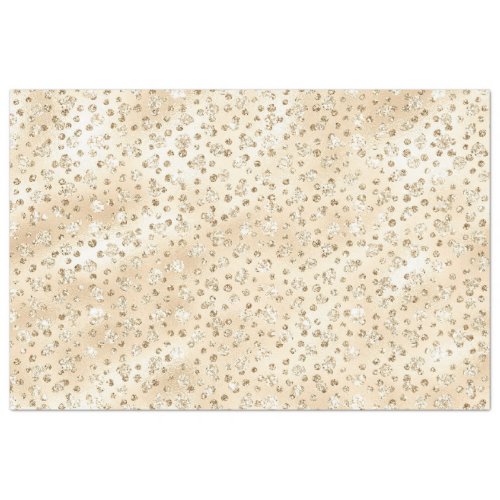 Champagne Faux Glitter Cheetah Spots Tissue Paper