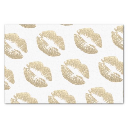 Champagne Faux Glitter Lips Tissue Paper