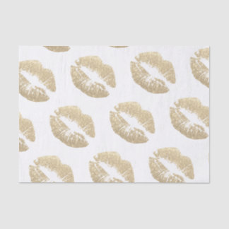Champagne Faux Glitter Lips Tissue Paper
