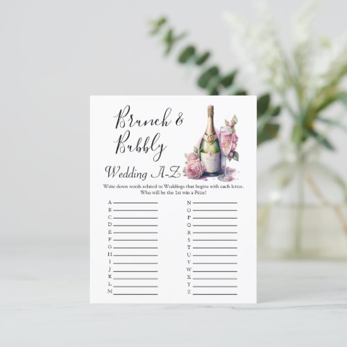 Champagne Floral Bridal Shower Wedding Game