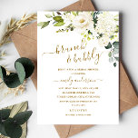 Champagne Floral Brunch And Bubbly Bridal Shower Invitation at Zazzle