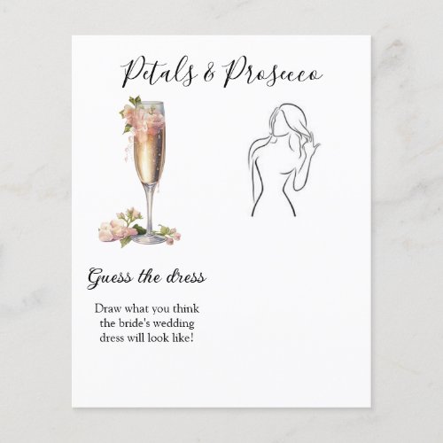 Champagne Floral Guess Dress Bridal Shower Game 