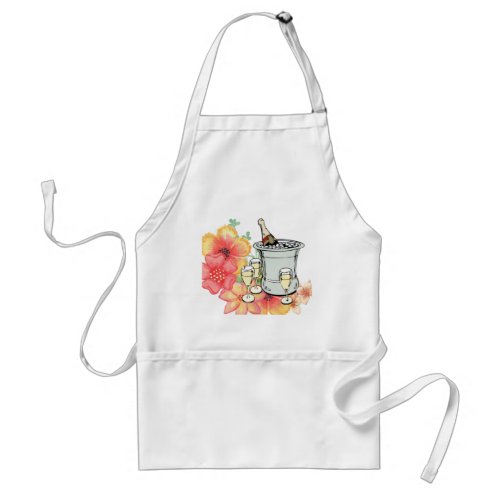 Champagne Floral Kitchen Apron