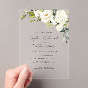 Champagne Floral Wedding Acrylic Invitations