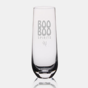 Champagne Flute 10oz : HALLOWEEN Boo Boo Spirits