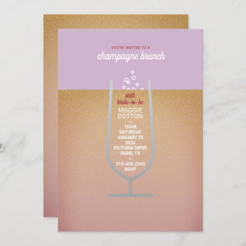 Champagne Flute Bridal Party Brunch Invitation