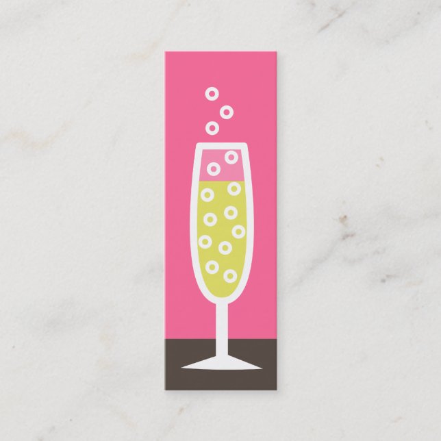 Champagne flute mini business card (Front)
