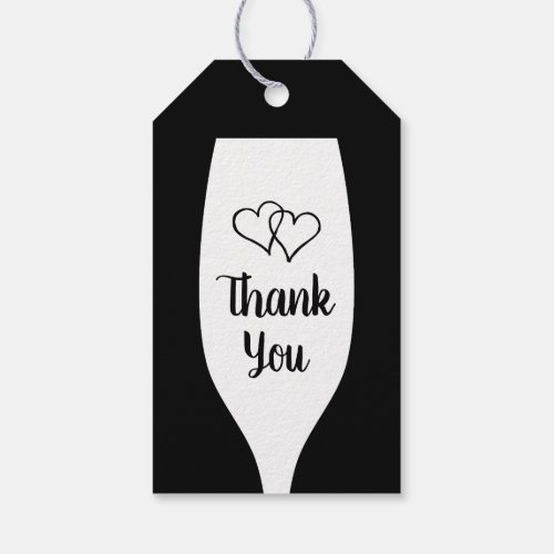 Champagne flute wedding thank you favor gift tags