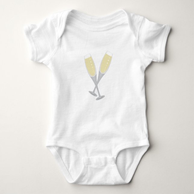 Champagne Flutes Baby Bodysuit (Front)