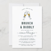 Champagne Flutes Brunch and Bubbly Bridal Shower Invitation (Front)