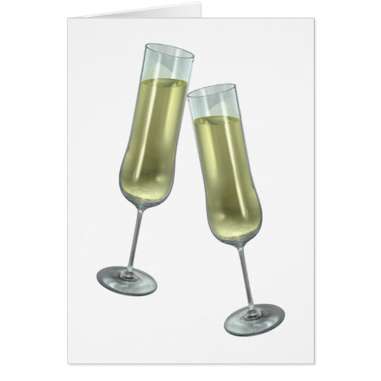 Champagne flutes couple card