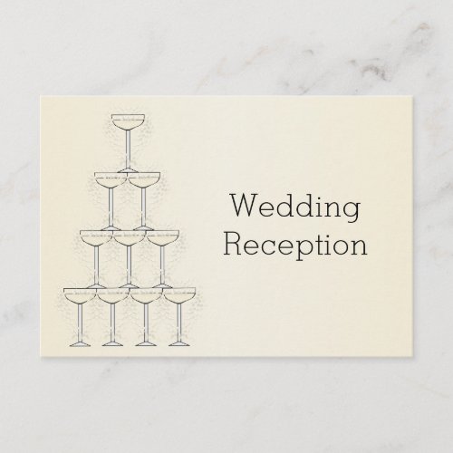 Champagne Flutes Design Champagne Coloured Wedding Enclosure Card