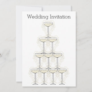 Champagne Flutes Design Wedding Invitation