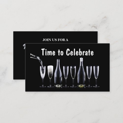 Champagne Flutes New Years Eve Party Ticket Enclosure Card