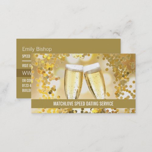 Champagne Flutes Speed Dating Event Organizer Business Card