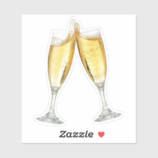 Champagne Flutes Sticker (Sheet)