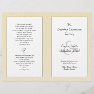 Champagne Folded Christian Wedding Program
