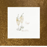 Champagne Foliage Gold Engagement Party Napkins