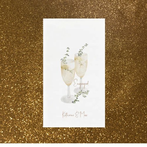 Champagne Foliage Gold Engagement Party Paper Guest Towels
