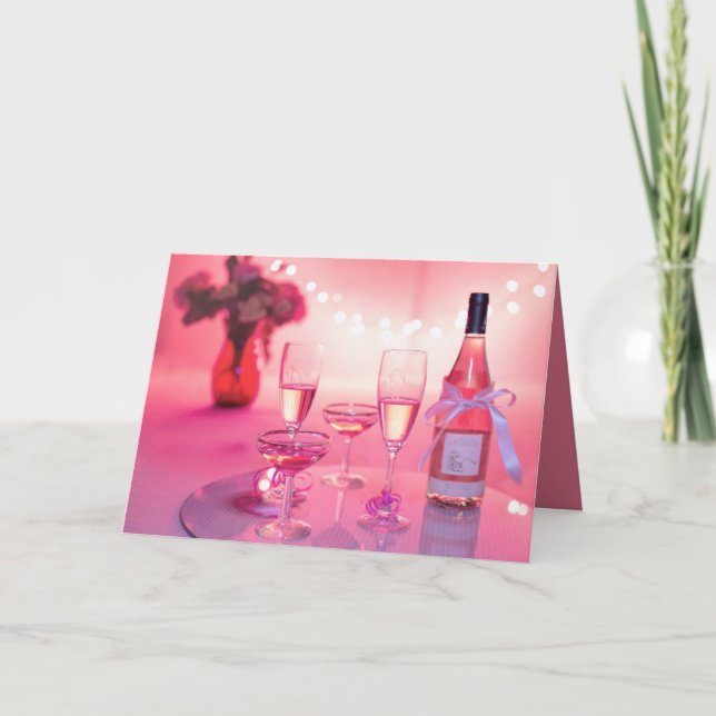 CHAMPAGNE FOR TWO HAPPY VALENTINES DAY CARD (Front)