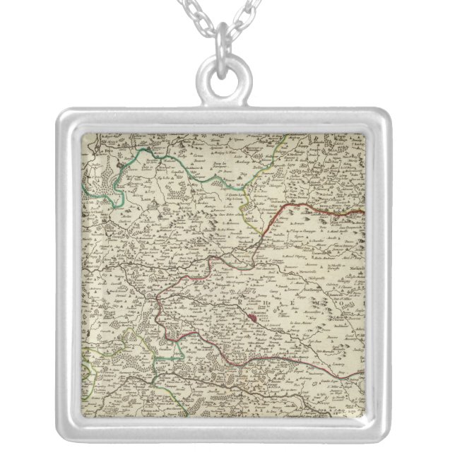 Champagne, France 3 Silver Plated Necklace (Front)